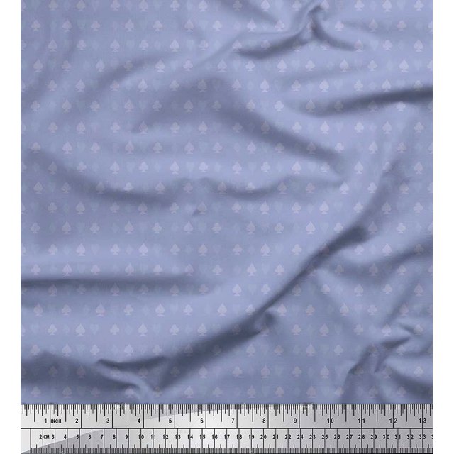 Soimoi Poly Georgette Fabric Poker Card Symbol Print Fabric by the Yard 42 Inch Wide