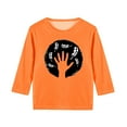 thumbnail image 4 of Ugoldhm Boys and Girls Shirts Novelty Graphic Crewneck Tops Kids Fashion 3/4 Sleeve Blouse, 4 of 6