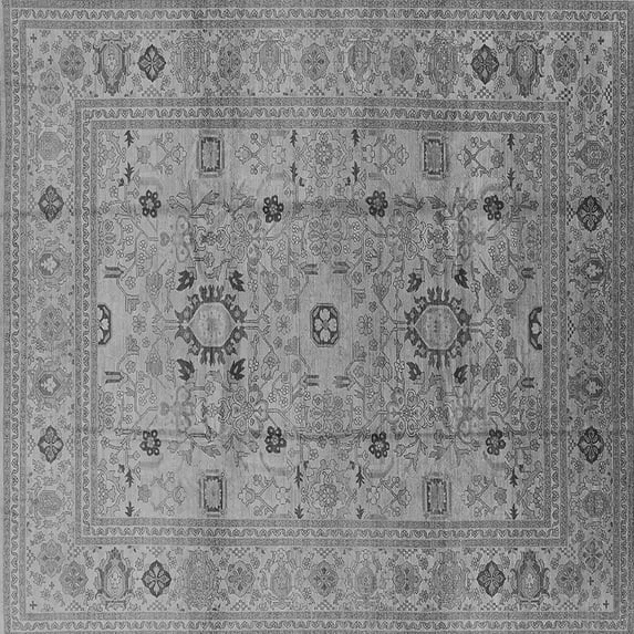 Ahgly Company Indoor Square Oriental Gray Traditional Area Rugs, 8' Square