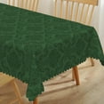 thumbnail image 5 of 60x84inches Luxury Damask Fabric Tablecloth Green Floral Pattern Table Cloth Rectangular Waterproof Table Cover for Kitchen Dining Room Buffet Banquet Christmas Holiday Party Decorations, 5 of 7