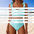 thumbnail image 3 of QURATI Swimwear Womens Bikini Sets 2 Piece Striped Swimsuits Tie Bow Shoulder High Waisted Summer Beach Bathing Suits Black L, 3 of 9