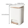 thumbnail image 6 of ​Foot Pedal Trash Can, Large Capacity Step-On Garbage Bin with Lid for Kitchen, Bathroom, Bedroom & Living Room, Modern White Drum Design​​ A, 6 of 6