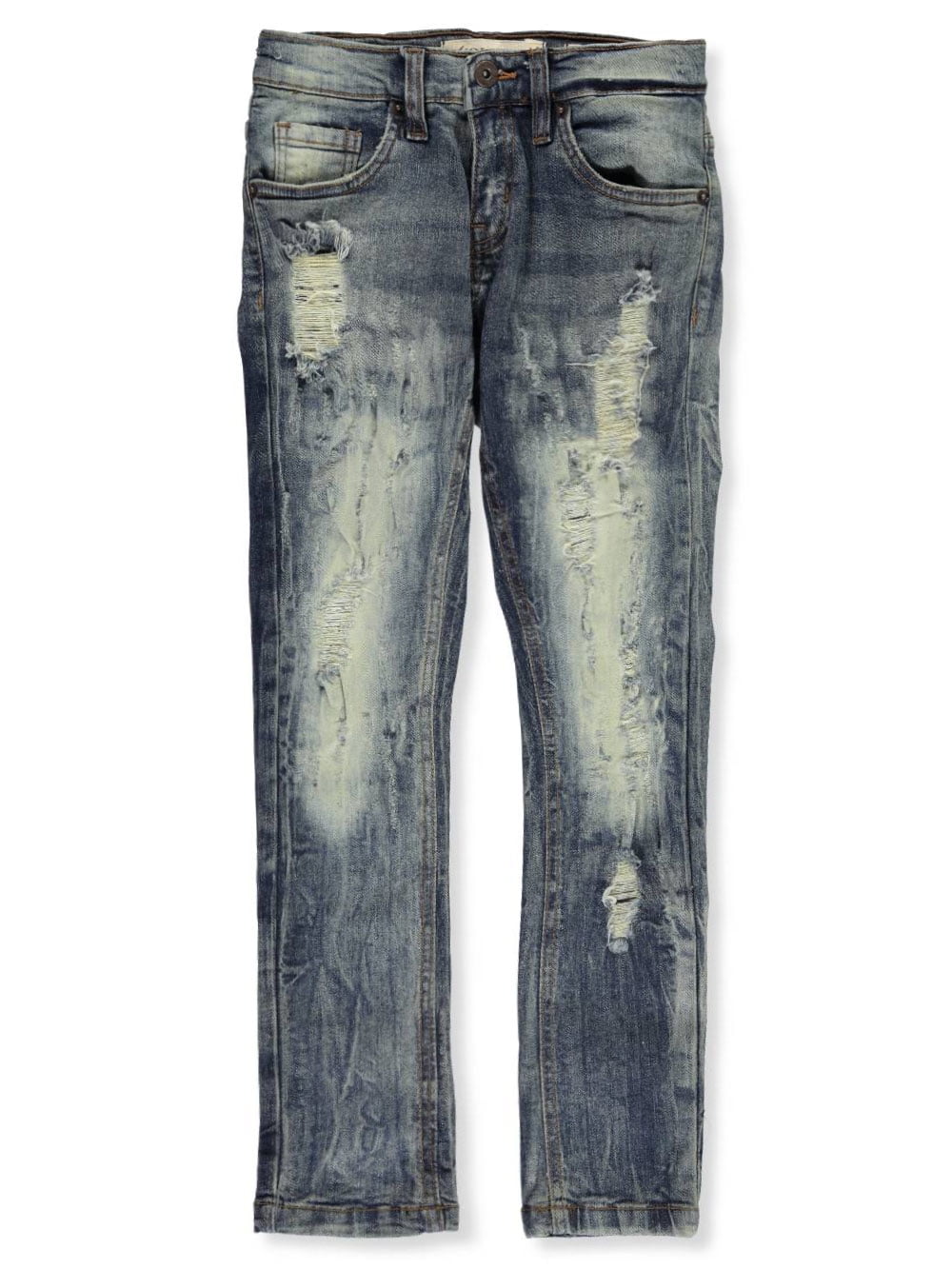 heavily distressed jeans