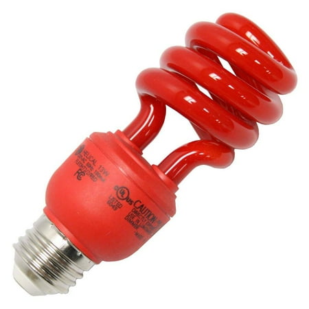 Flukers Red Heat Bulbs - G E Lighting 78956 13-Watt CFL Bulb, Red