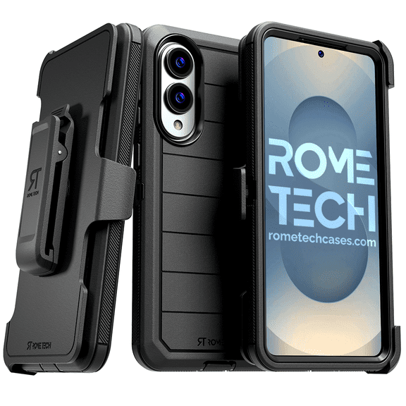 Defender Case for Samsung Galaxy S25 Edge with Belt Clip, Kickstand, Dual-Layer, Black