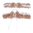 thumbnail image 4 of tredstone 2 Piece Womens Lace Flower Leg Garter Belt Rings Brown, 4 of 9