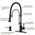 thumbnail image 3 of Wowow 20.7 in. Single Handle Convenient Pull Down Sprayer Kitchen Faucet in Black with Soap Dispenser, 3 of 7