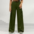 thumbnail image 5 of ZHUGeLI Cargo Pants Women High Waisted Casual Wide Leg Womens Cargo Pants Baggy Y2K Cargos Pants with Pockets, 5 of 5