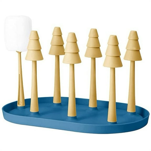 FZFLZDH Cup Drain Rack Baby Bottle Holder Wine Glass Rack Cup Storage Rack Comes with Cup Brush Upside Down Teacup Holder for Kitchen Office