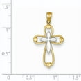 thumbnail image 3 of Finest Gold 14K with Rhodium Diamond-cut Cross Pendant, 3 of 4