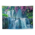 thumbnail image 5 of Fenyluxe  Waterfall Tapestry Purple Forest Wild Flowers Floral Green Jungle Plants Nature Landscape Wall Hanging Bedroom Living Room Hanging Decorative Blanket 40x60inch, 5 of 6