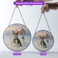 thumbnail image 5 of Hello Winter Vintage Rat Terrier Enjoys Snowy Day with Snowman Stained Glass Suncatcher Ratty Dog Lover Window Hanging Sign Decor - 12019, 5 of 5