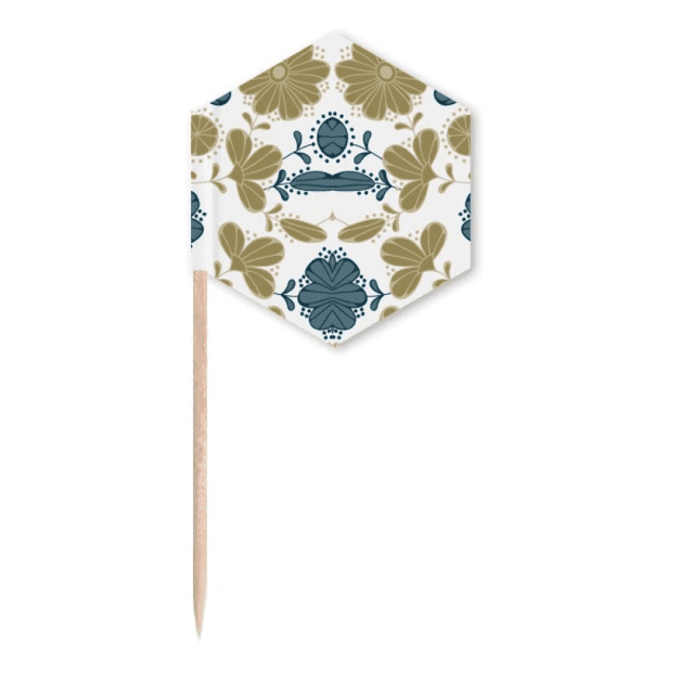 decorative classic floral pattern en toothpick flags cupcake picks party celebration