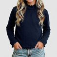 thumbnail image 2 of WAVSUF Girls Ruffle Mock Neck Tee, Skinny Fit Ruffle Hem Long Sleeve Winter Base Comfort Undershirt Black 5, 2 of 6