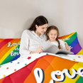 thumbnail image 4 of Manfei Cartoon Rainbow Queen Comforter Set, Letter Love is Love Comforter Sets Queen, Multicolor, Polkadot Reversible, 3 Pieces, 1 Comforter and 2 Pillowcases, 4 of 7
