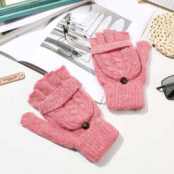 OFFIGAM hand warmer mittens Fold-Back Mitten Wool Hand Warmer 1 Pair for Women Outdoor Activities
