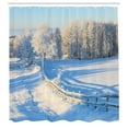 thumbnail image 3 of Ambesonne Farm House Shower Curtain, Winter Snowy Pines, 69"Wx84"L, White Blue, 3 of 5