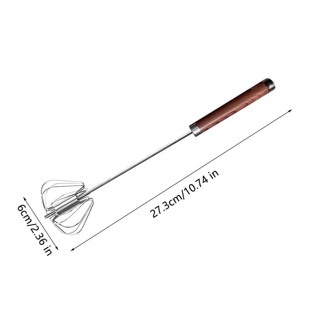 Batidor rotatorio semiautomático de acero inoxidable | Batidor manual de prensa para repostería | Herramienta de cocina para mezclar crema, huevos y masa | Incluye 1 batidor