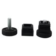 thumbnail image 1 of Leveling Feet 30 x 30mm Square Tube Inserts Kit Furniture Glide Adjustable Leveler for Shelves Desk Table Sofa Legs Black 2 Sets, 1 of 7