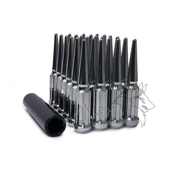 20Pc 9/16-18 Chrome Spline Spike Lug Nuts For Dodge Durango Dakota Raider