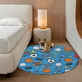 thumbnail image 2 of Blue Sports Round Area Rug 3Ft Washable Small Circle Rugs for Kitchen Entryway, Football Basketball Rugby Baseball Non-Slip Carpet Floor Mats Indoor Outdoor Carpet Runner Aesthetic Home Decor, 2 of 8