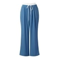 thumbnail image 4 of Womens Casual High Waist Wide Leg Pants with Drawstring Comfortable Relaxed Fit and Side Pockets Trendy Stylish Outfit, 4 of 9