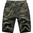 thumbnail image 2 of Tyhengta Mens Shorts Casual Drawstring Zipper Pockets Elastic Waist Camo Army 42, 2 of 7