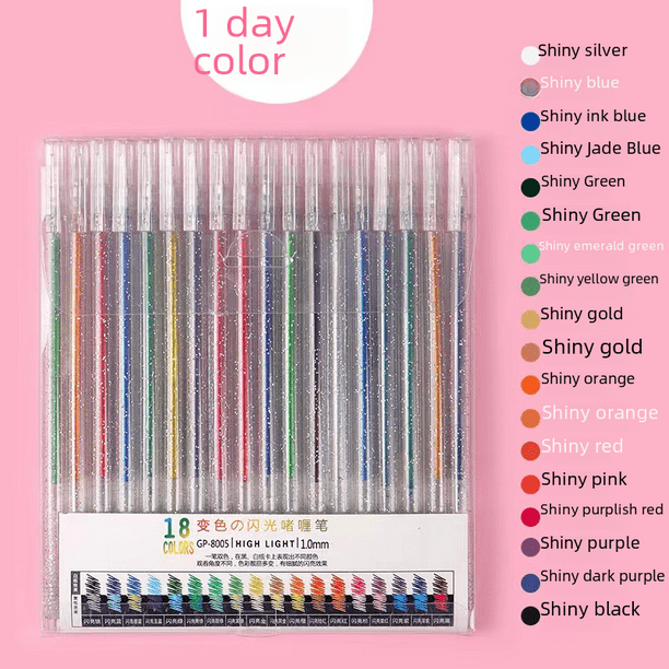 Bolígrafo de gel de color Flash, bolígrafo de gel de color para estudiantes, bolígrafo de cuenta manual para bricolaje, juego de bolígrafos resaltadores para niños