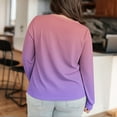 thumbnail image 4 of Plus Size Neck T Shirts Women Long Sleeve Tops Casual Summer Tshirts Loose Fit Tee Purple Women Blending Shirts Women's Long Sleeve T-Shirt(XL), 4 of 6