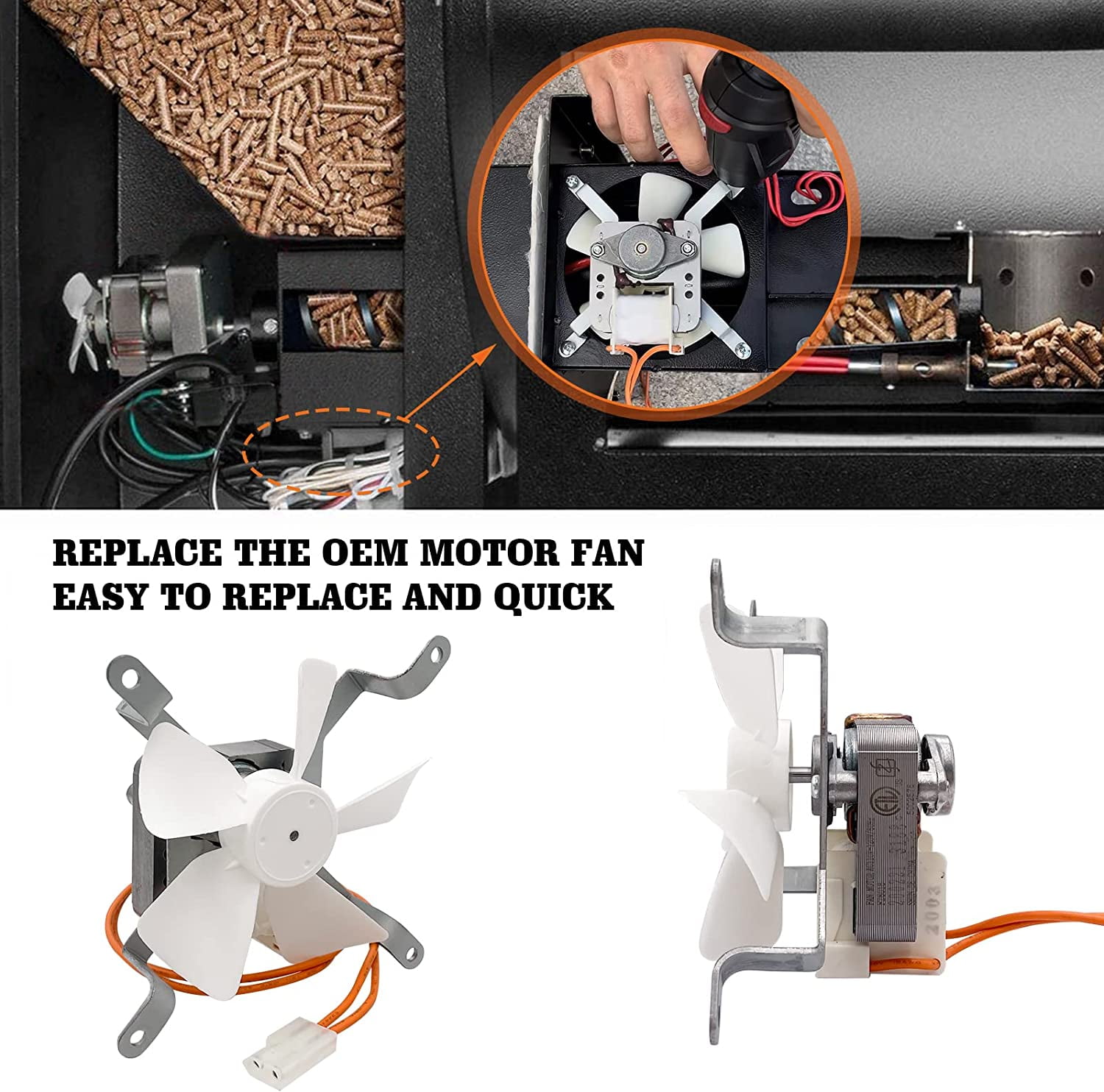 YAOAWE Induction Fan Replacement for All Traeger Pit Boss Camp Chef Wood Pellet Smoke Grills
