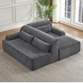 thumbnail image 3 of AENKYO Chenille L-Shaped Oversized Sectional Sofa, Minimalist Sleeper Couch for Living Room or Apartment, No Assembly Required (Gray,Right-Facing Chaise), 3 of 8