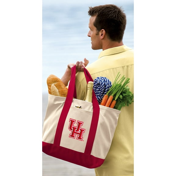 OFFICIAL University of Houston Tote Bag CANVAS UH Tote Bags TRAVEL BEACH SHOPPING