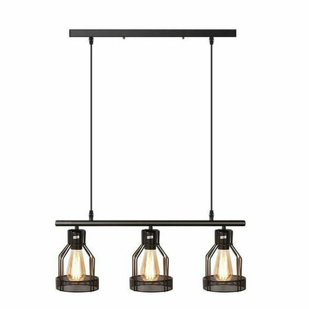 

3-Light Kitchen Island Chandelier for Bar Dining Room Black