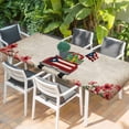 thumbnail image 2 of Puerto Rican Flag Table Cloths for 8 Foot Rectangle Tables, Vintage Country Truck Flowers Beige Patio Waterproof Elastic Fitted Tablecloths, Washable Rectangular Table Cover for Camping, 2 of 8