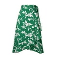 thumbnail image 6 of Summer Boho Skirts Women High Waist Floral Print Pleated Maxi Skirt Casual Flowy Swing A Line Irregular Beach Skirts, 6 of 7
