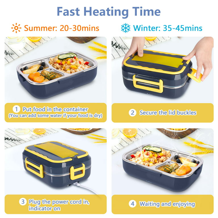 Prep & Savour Food Heating Lunch Box - Premium Quality Portable Electric  Insulated Black Lunch Box, Food Warmer And Heater- Perfect For Picnics,  Travelling, Office And On-site Lunch Break & Reviews