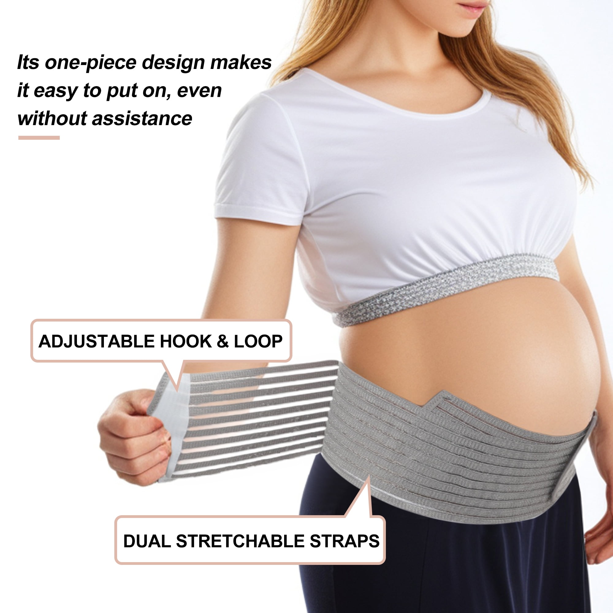 Unique Bargains Adjustable Pregnancy Belly Band 1 Pc Medium Gray