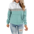 thumbnail image 5 of Zpanxa Women's Color Block Pocket Hoodie Long Sleeve Pullover Casual French Terry Loose Fit Loungewear with Drawcord, 5 of 7