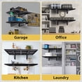 thumbnail image 4 of Bingirl 2 - Pack Garage Wall Shelf, Wall - Mounted Metal Rack with 560Lbs Capacity for Organization in Pantry, Basement, and Workshop - Space - Saving Floating Shelves, 4 of 5