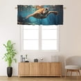 thumbnail image 2 of Teal Sea Turtle Curtain Valance for Kitchen Beach Coastal Theme Ocean Nautical Beach Rod Pocket Valances for Bedroom Living Room Dining Room 54 by 18 in, 1 Panel, 2 of 6