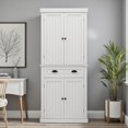 thumbnail image 2 of GZXS Modern White Pantry Cabinet with Drawer, Floor Standing Storage Cabinet with Adjustable Shelves for Living Room, Kitchen, Bathroom, Hallway, 29.92"L x 15.75"W x 71.65"H, 2 of 10