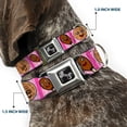 thumbnail image 2 of Buckle-Down Pet Collar, Dog Collar Metal Seatbelt Buckle, Fried Chicken Waffles Plaid Pinks, 9.5 to 13 Inches 1.0 Inch Wide, 2 of 8