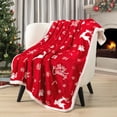 thumbnail image 2 of Manta navideña con forma de sherpa Blanket PAVILIA, 127 x 152 cm, color rojo, 2 of 9