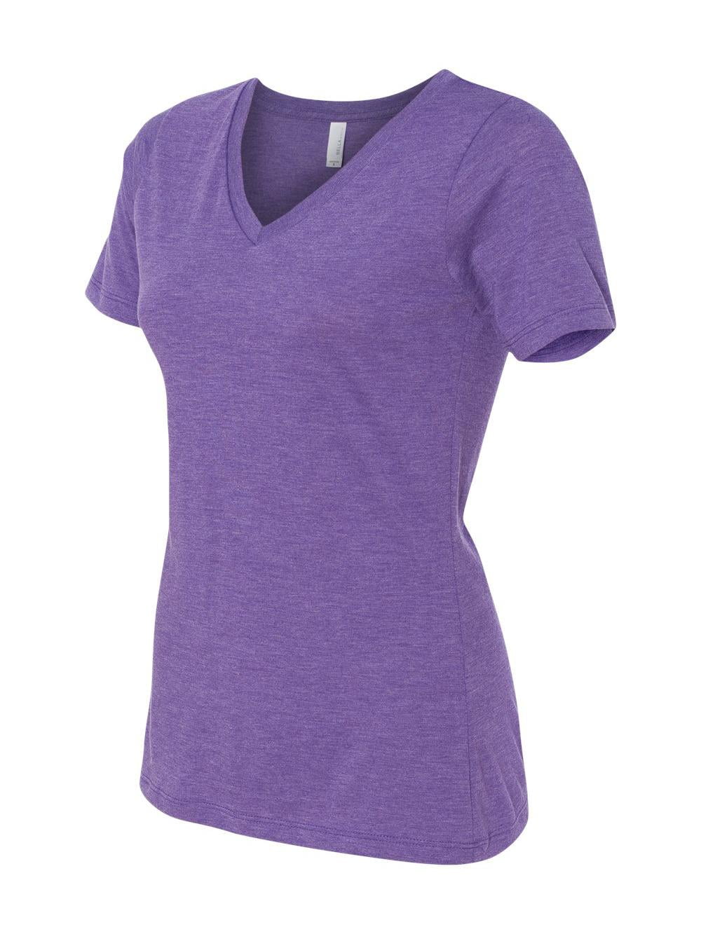 Ladies' Relaxed Jersey V-Neck T-Shirt PURPLE TRIBLEND XL - Walmart.com