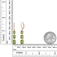 thumbnail image 6 of Gem Stone King 18K Rose Gold Plated Silver Green Peridot 3 Stone Dangle Earrings for Women (5.64 Cttw, Gemstone August Birthstone, Oval 8X6MM, 7X5MM and 6X4MM), 6 of 6