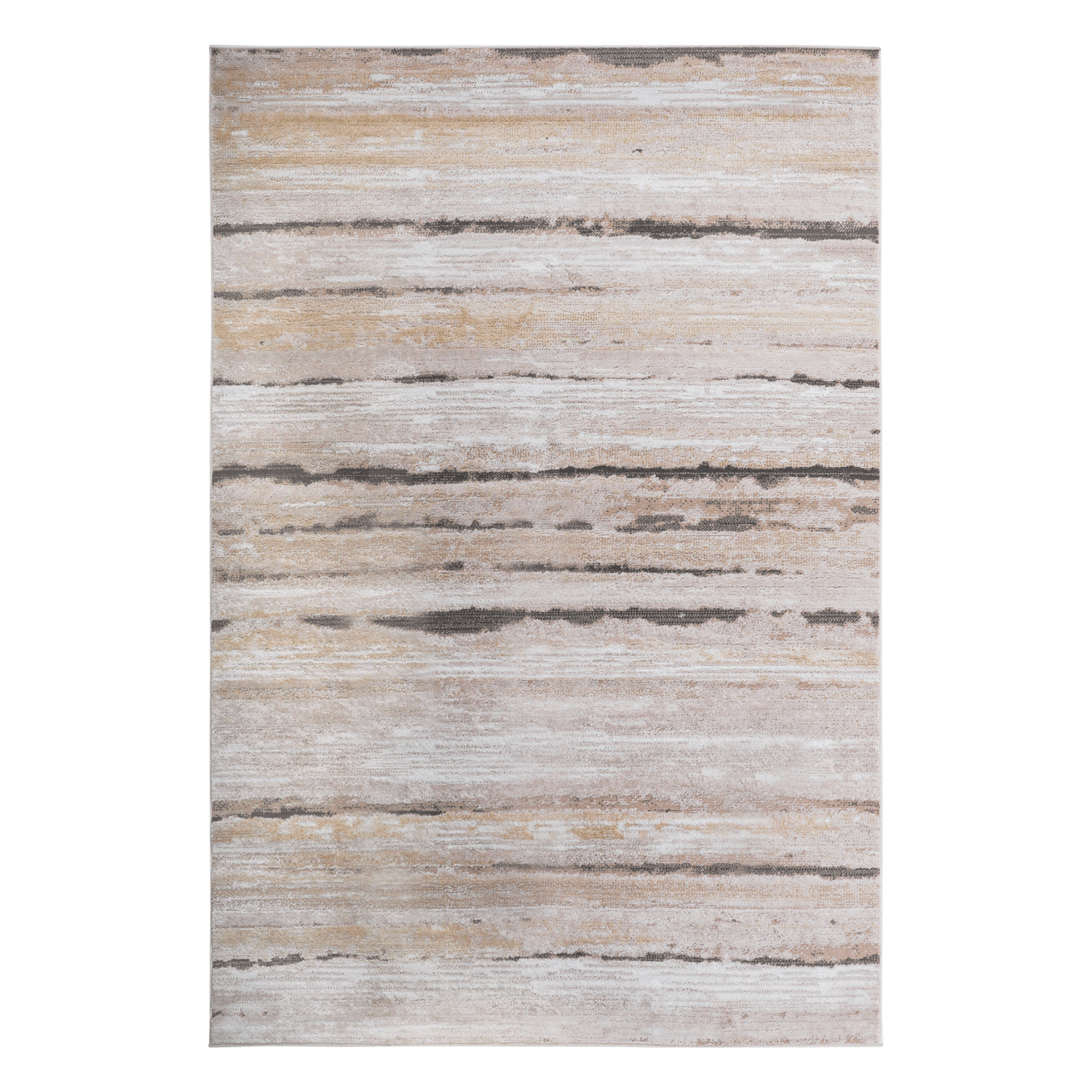 2' x 3' Brown Striped Area Rug Non-Shedding Stain Resistant Medium Pile Carpet for Living Room Bedroom Dining Room Home Office Entryway