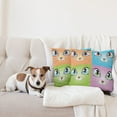 thumbnail image 4 of Ambesonne Cat Throw Pillow Cover 2 Pack, Colorful Animal Kitten, 24", Orange Purple Green, 4 of 7