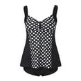 thumbnail image 4 of Tummy Control Swimsuits for Women Polka Dot Print Bathing Suit Front Knot Blouson Swimsuits Two Piece Shorts Tankini Clearance Sale Items Cheapeast On Sale, 4 of 6