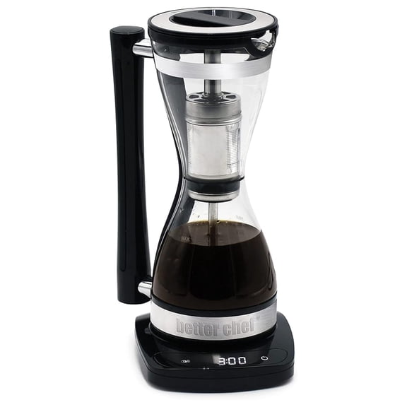 Electric Siphon Coffee Maker | 8 oz Single Serve Brewer | 3 Brew Strength Settings | Stainless Steel Permanent Filter | 30 Minute Keep Warm | Better Than Pour Over Coffee
