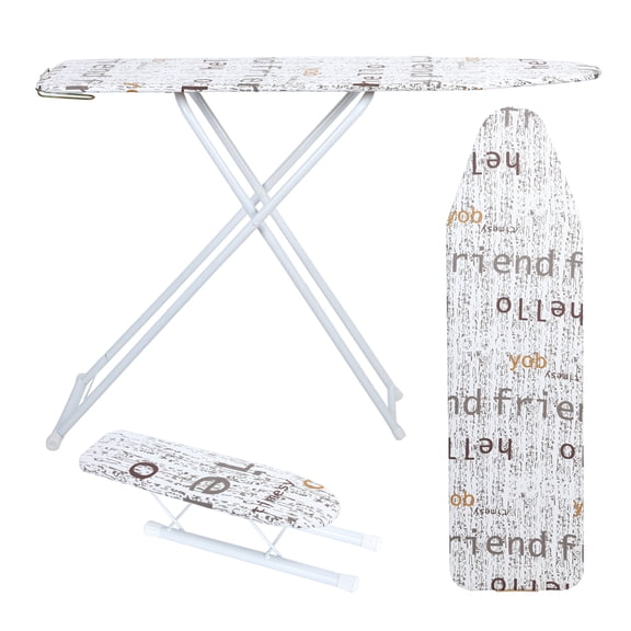 SUSUchens Full-Size Foldable Ironing Board - With Heat-Resistant Cover,White (42 Inch)